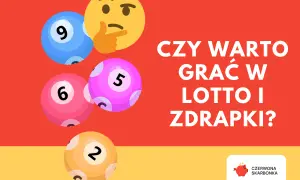 Myślący emoji nad kulami do lotto. Czy warto grać w lotto i zdrapki? Minimalny nakład serii zdrapek jest nieznany.