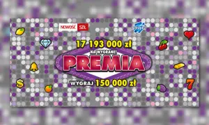 Nowość 5 zł! Zdobądź "PREMIĘ" i wygraj 150 000 zł! Sprawdź zdrapki wygrane statystyki.