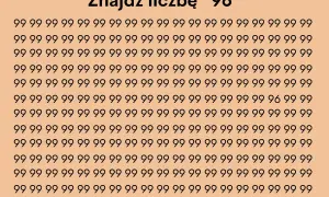 Zagraj w grę: zagadki na spostrzegawczość ukryte obiekty i iluzje optyczne. Znajdź liczbę "96" wśród wielu dziewiątek.