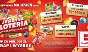 Jesienna loteria Kaufland: kup za min. 100 zł, zdrap i wygraj! Sprawdź kod na jesiennaloteriakaufland.pl.