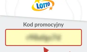 Pole do wpisania kodu promocyjnego Lotto. Tutaj wpisz swój kod, by skorzystać z promocji.