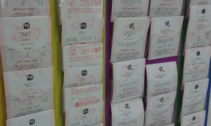 Wyniki lotto sprawdź kupon. Na zdjęciu widać kilka kuponów z gry Mini Lotto i Multi Multi Plus, z datami i numerami.