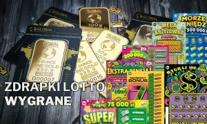 Złote sztabki i zdrapki Lotto z hasłem "WYGRANE" - to moje ostatnie wygrane w zdrapkach, które przyniosły mi szczęście!
