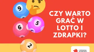 Myślący emoji nad kulami do lotto. Czy warto grać w lotto i zdrapki? Minimalny nakład serii zdrapek jest nieznany.
