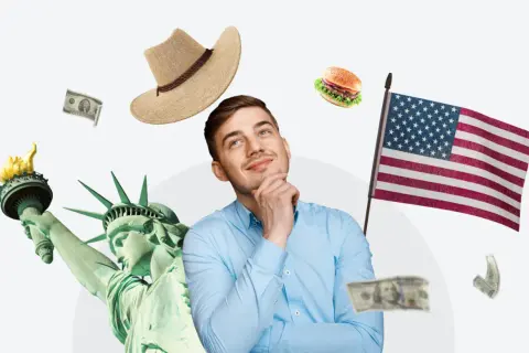 Młody mężczyzna marzy o USA, ale uważa na najczęstsze błędy dyskwalifikujące aplikantów w loterii wizowej o zieloną kartę.