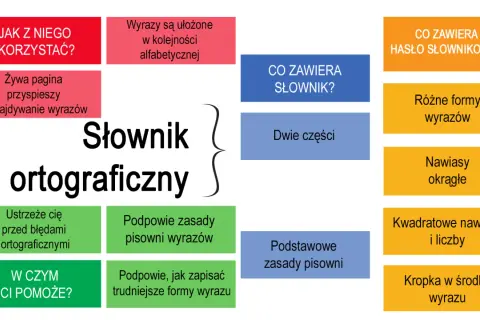 Schemat wyjaśnia, jak weryfikowane są hasła przed dodaniem do profesjonalnych słowników, prezentując strukturę i zawartość słownika ortograficznego.