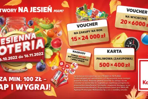 Jesienna loteria Kaufland: kup za min. 100 zł, zdrap i wygraj! Sprawdź kod na jesiennaloteriakaufland.pl.