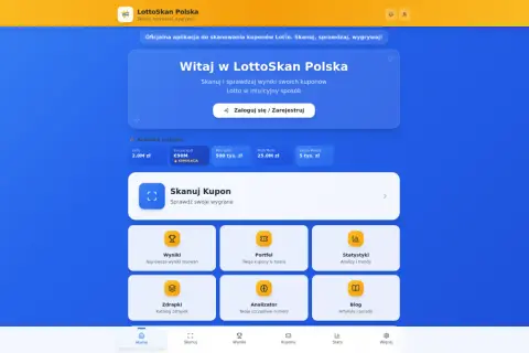 Aplikacja LottoSkan Polska pozwala na łatwe skanowanie kodów z kuponów i błyskawiczne sprawdzanie wygranych.
