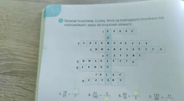 Rozwiąż krzyżówki fonetyczne jak je odczytywać i rozwiązywać ze słuchu. Uzupełnij liczby słowami.