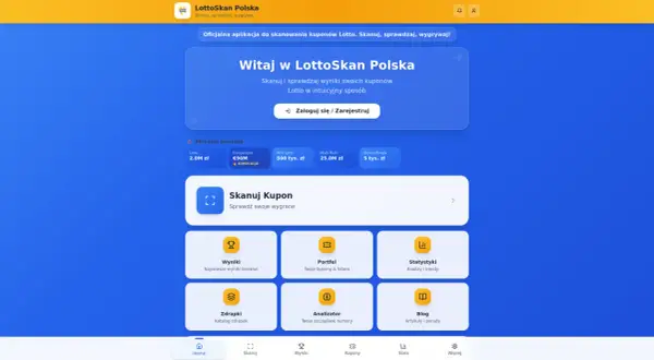 Aplikacja LottoSkan Polska pozwala na łatwe skanowanie kodów z kuponów i błyskawiczne sprawdzanie wygranych.