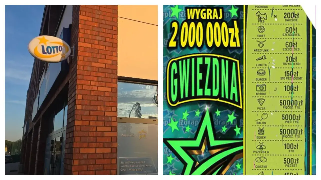 Zdrapka "Gwiezdna" z szansą na wygraną 2 mln zł. Podatek od wygranej w zdrapkach lotto w Polsce jest naliczany od kwot powyżej 2280 zł.