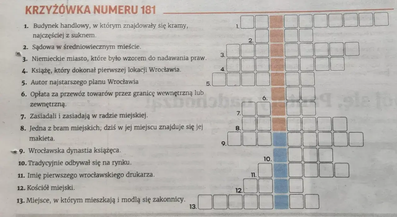 Jak szybko rozwiązać zablokowaną krzyżówkę techniki mistrzów szarady? Oto podpowiedzi do krzyżówki nr 181, z naciskiem na historię Wrocławia.