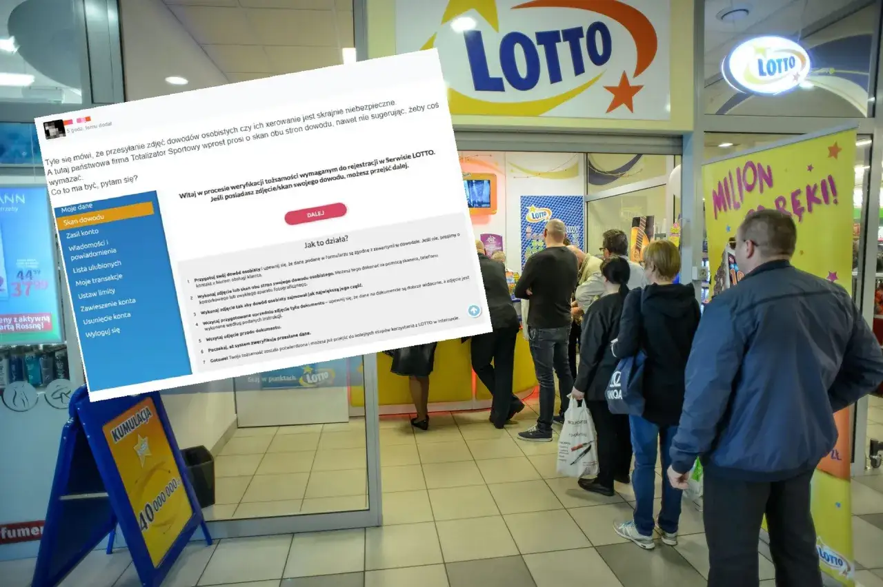 Weryfikacja graczy w lotto: skanowanie dowodu osobistego. Totalizator Sportowy wymaga zdjęć dokumentów, budząc obawy o bezpieczeństwo danych.