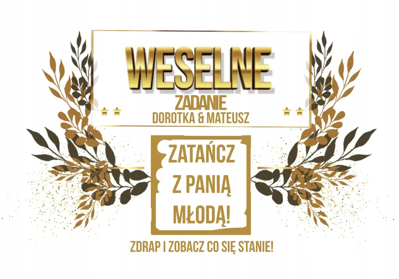 Eleganckie zdrapki dla gości weselnych Dorotki i Mateusza: 