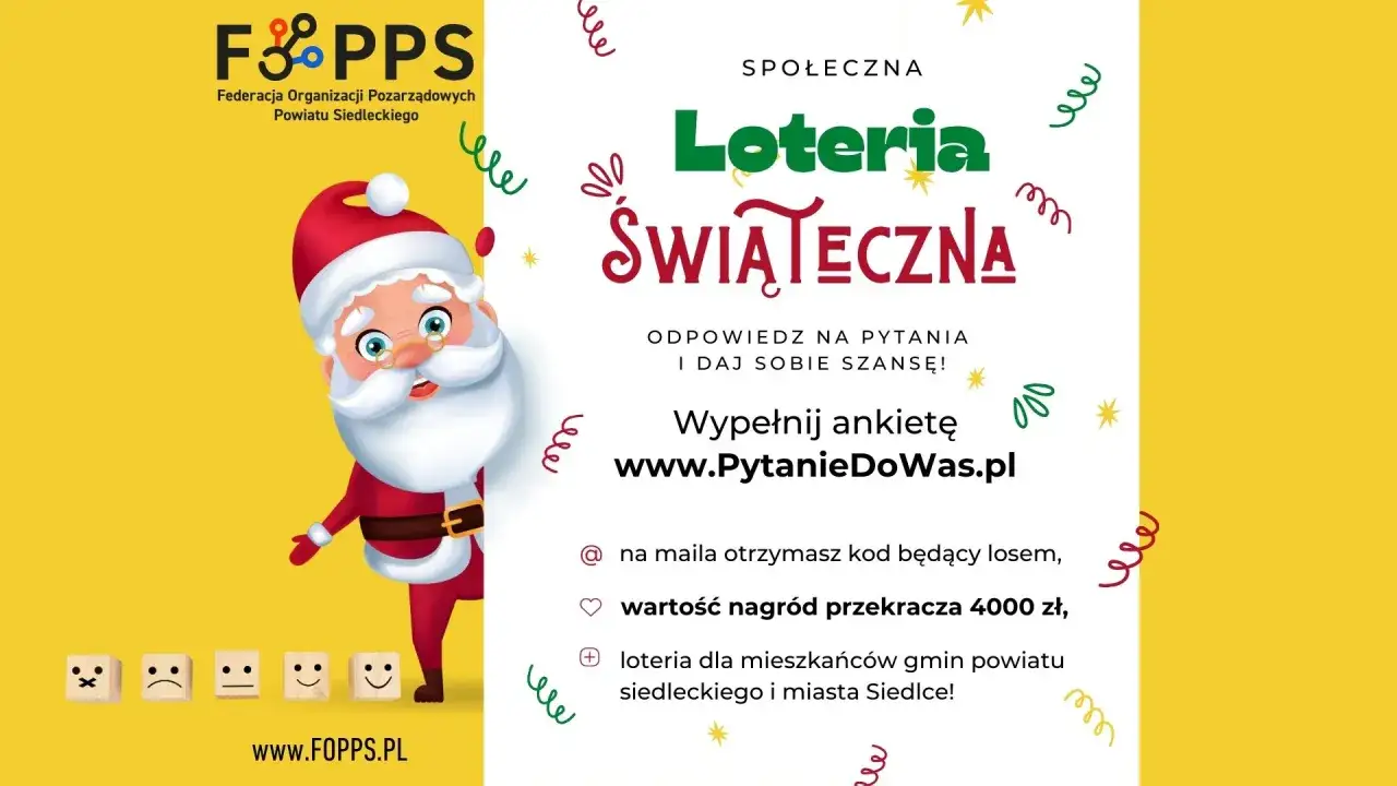Świąteczna loteriada.pl: Mikołaj zaprasza do wypełnienia ankiety na www.PytanieDoWas.pl, by wygrać nagrody.