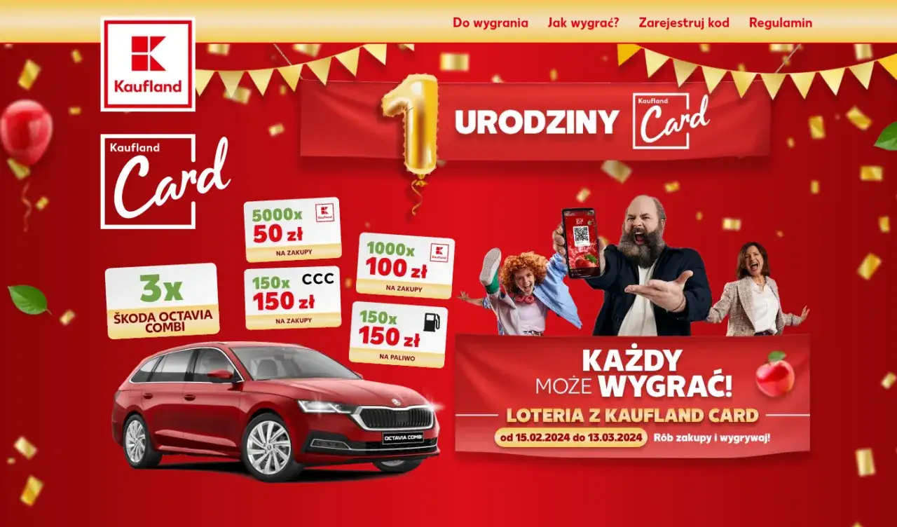 Loteriakaufland pl kod: wygraj Skodę Octavię Combi, vouchery na zakupy i paliwo. Zarejestruj kod i baw się dobrze!