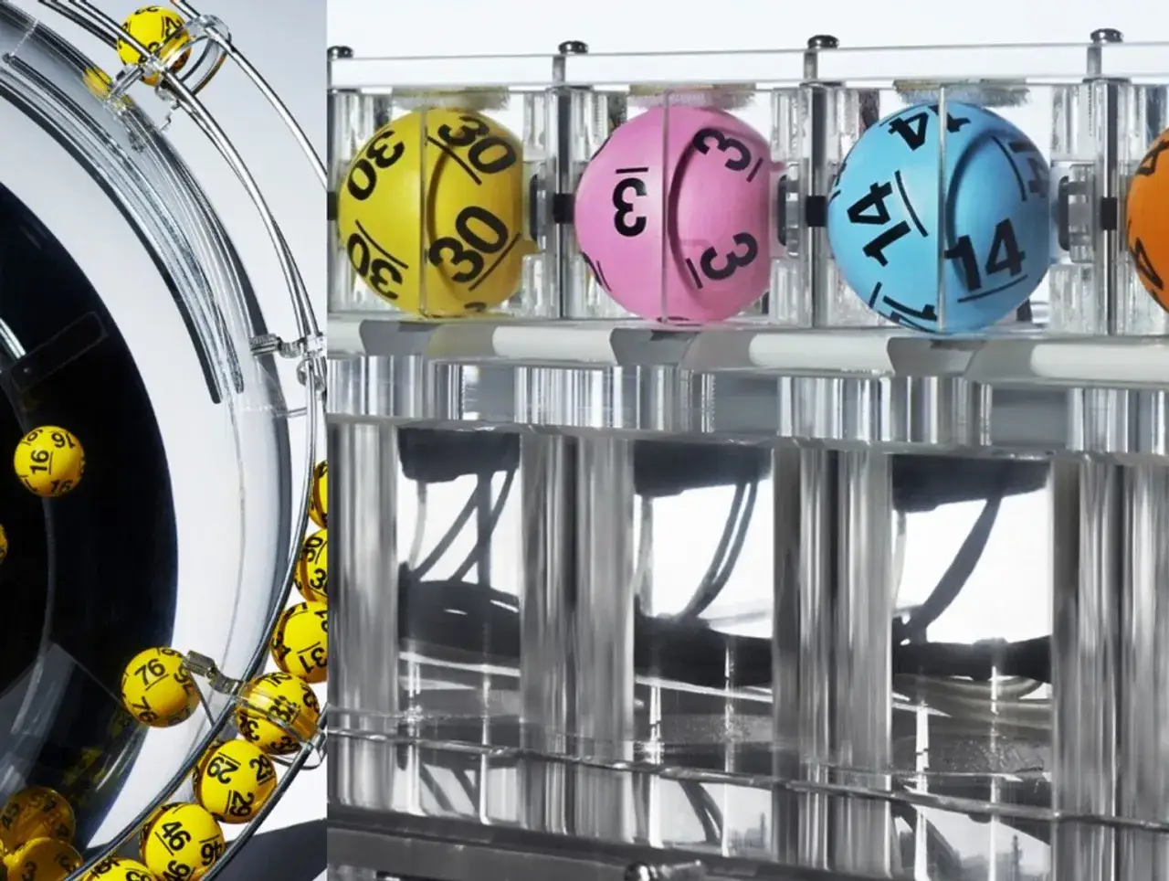 Kulki lotto w maszynie losującej. Zastanawiasz się, ile trwa losowanie lotto? To szybki proces, który przynosi emocje!
