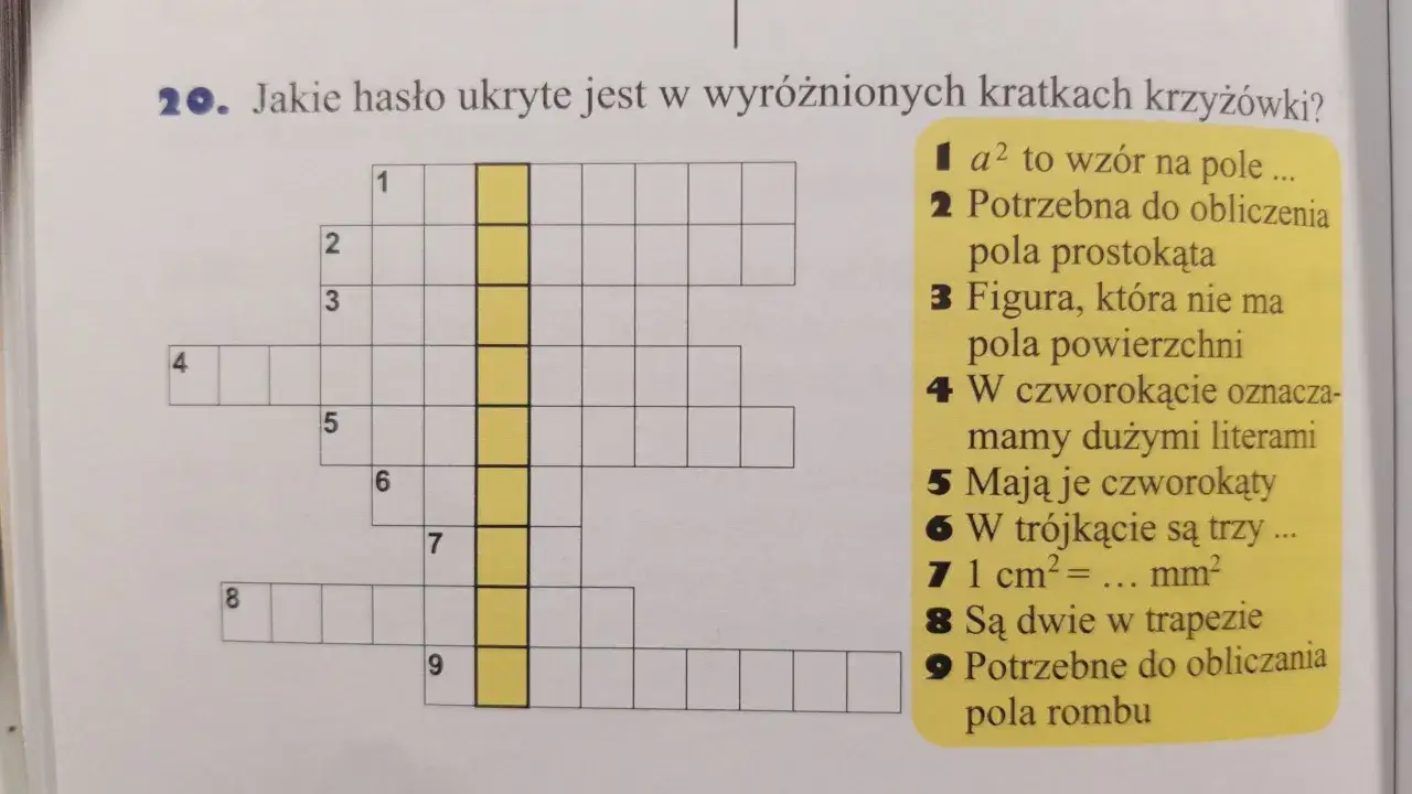 Krzyżówka z pytaniem 
