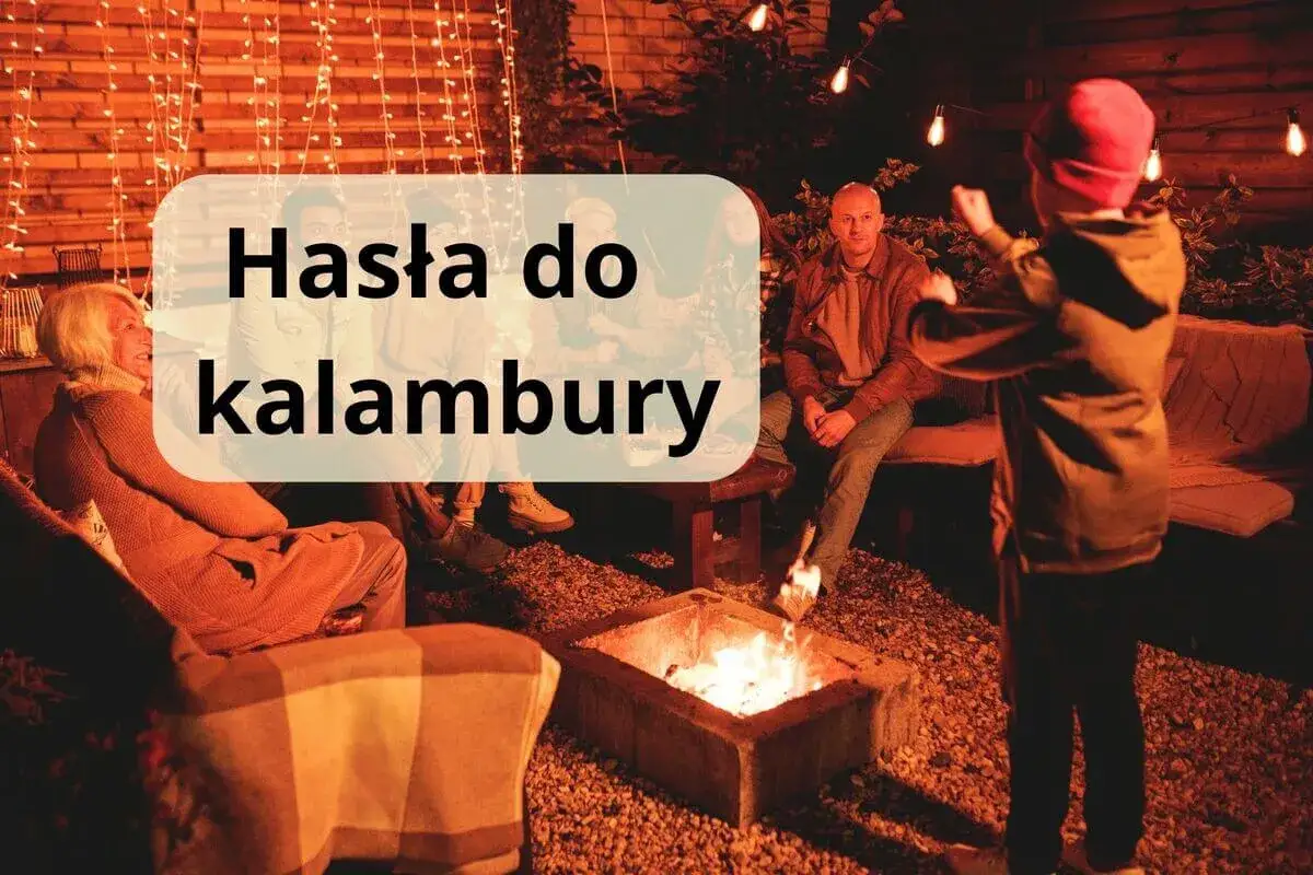 Wie pokazać trudne hasła bez słów? Grupa przyjaciół przy ognisku gra w kalambury, jeden z nich pokazuje hasło.