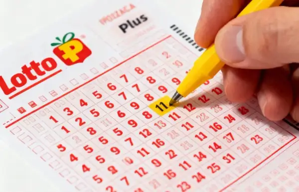 Ręka zaznacza numer 11 na kuponie Lotto Plus. Czy to będzie Twój szczęśliwy numer? mega lotto pl.